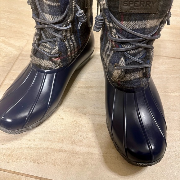Sperry Saltwater Plaid Wool Winter Waterproof Duck Boots 7.5 - Picture 9 of 9